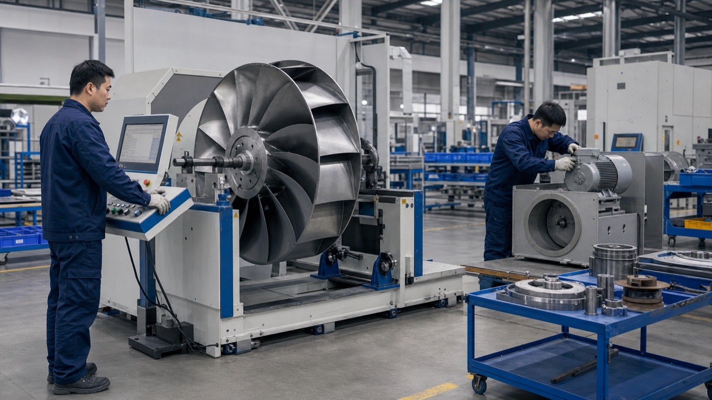 Impeller dynamic balancing and motor assembly