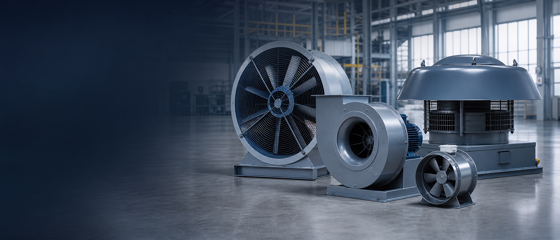 Industrial axial, centrifugal, roof, and duct fan product range