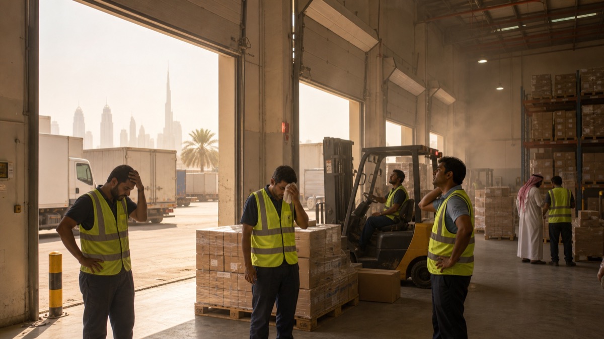 Dubai logistics warehouse loading bay ventilation solution problem site