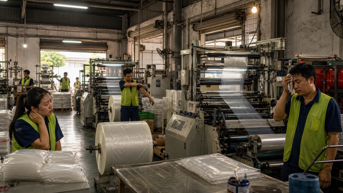 plastic packaging workshop ventilation solution Ho Chi Minh City problem site
