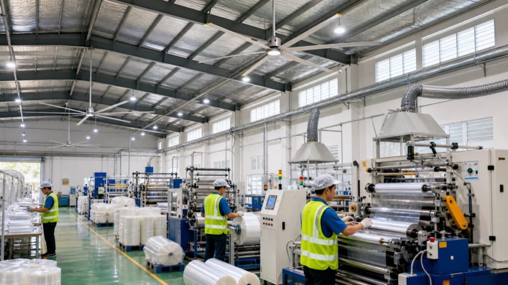Plastic Packaging Workshop Ventilation Solution for a Project in Ho Chi Minh City