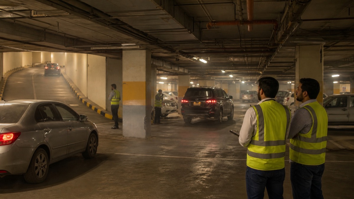Riyadh underground parking ventilation solution problem site